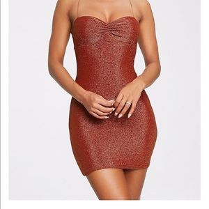 Beautiful sparkly burnt orange stretch dress